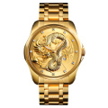 china wholesale skmei 9193 stainless steel back quartz watches golden dragon watch